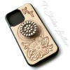 Leather Phone Case with Turquoise Phone Grip