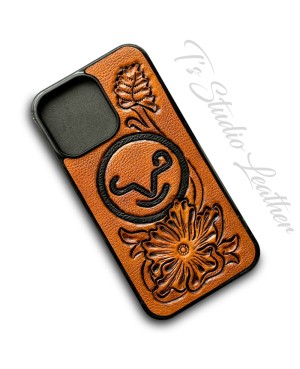 Personalized Hand Tooled Western Leather Phone Case