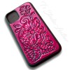 Pink Leather Hand Tooled Floral Phone Case