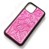 Pink Leather Hand Tooled Floral Phone Case
