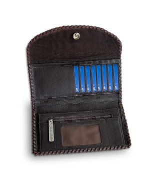 Bronze Metallic Croc Alligator Tri Fold Wallet