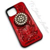 Distressed Turquoise Leather Phone Case with Phone Grip