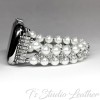 Pearl and Cubic Zirconia Crystal Rhinestone Apple Watch Band Bracelet - Pearl Jewelry Watch Strap
