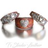Tool Leather Cuff Bracelet Wristband Cross Concho and Western Buckle