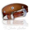 Tool Leather Cuff Bracelet Wristband Cross Concho and Western Buckle