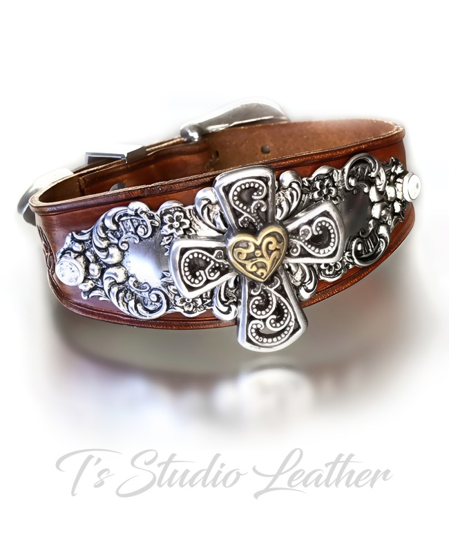 Brown Genuine Cowhide Leather Cuff Bracelet Wristband with Silver Cross Concho and Western Buckle Boho Chic Style Jewelry Brown Genuine Cowhide Leather Cuff Bracelet Wristband with Silver Cross Concho and Western Buckle Boho Chic Style Jewelry