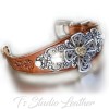 Tool Leather Cuff Bracelet Wristband Cross Concho and Western Buckle