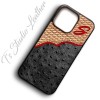 Personalized with Initials or Brand Hand Tooled with Ostrich Leather Phone Case