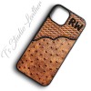 Personalized with Initials or Brand Hand Tooled with Ostrich Leather Phone Case