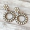 Turquoise and Silver Hoop Concho Circle Earrings - Lightweight Jewelry