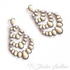 Chandelier Western Style Turquoise Stone Earrings Antique Silver
