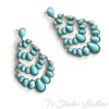 Chandelier Western Style Turquoise Stone Earrings Antique Silver