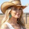 Chandelier Western Style Turquoise Stone Earrings Antique Silver
