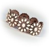 Ivory Stone Silver Concho Stud Earrings Lightweight Western Jewelry
