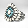Western Turquoise and White Stone Concho Style Teardop Earrings