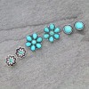 Turquoise Silver Set of 3 Stud Earrings