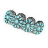 Turquoise Silver Hoop Concho Drop Earrings Western Style Jewelry
