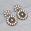 Antique Copper Ivory Stone Concho Earrings