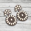 Antique Copper Ivory Stone Concho Style Earrings Western Style Jewelry