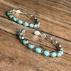 Turquoise and Silver Hoop Earrings - Lightweight Western Style Jewelry