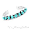 Turquoise and Silver Hoop Earrings - Lightweight Western Style Jewelry