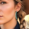 Turquoise and Silver Hoop Earrings - Lightweight Western Style Jewelry