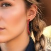 Turquoise and Silver Hoop Earrings - Lightweight Western Style Jewelry
