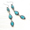 Rustic Country Wedding Jewelry Western Style Turquoise Stone Earrings