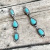 Rustic Country Wedding Jewelry Western Style Turquoise Stone Earrings