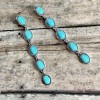 Rustic Country Wedding Jewelry Long Western Turquoise Silver Earrings