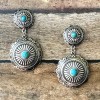 Western Silver Concho Earrings Turquoise Lightweight Cowgirl Rodeo