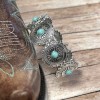 Western Silver Concho Earrings Turquoise Lightweight Cowgirl Rodeo