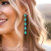 Rustic Country Wedding Jewelry Long Western Turquoise Silver Earrings