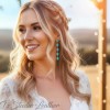 Rustic Country Wedding Jewelry Long Western Turquoise Silver Earrings