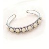 Ivory Stone Hoop Earrings Rustic Country Wedding Jewelry