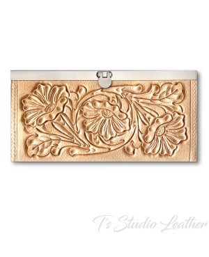 Hand Tooled Western Style Women's Leather Wallet
