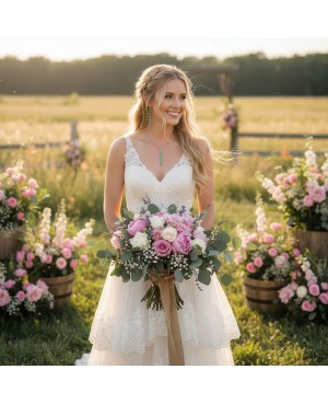 Western Country Bar Drop Turquoise Silver Necklace and Earrings Set