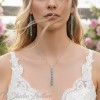 Western Country Bar Drop Turquoise Silver Necklace and Earrings Set