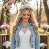 Chunky Turquoise Silver Statement Necklace Earrings Set Rustic Western