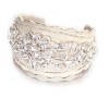 Rustic Country Beach Wedding Choker Necklace with Rhinestone Center