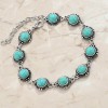 Western Style Silver and Turquoise Ankle Bracelet