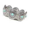 Western Silver Concho Bracelet Turquoise Lightweight Cowgirl Rodeo