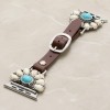 Turquoise and White Stone with Leather Apple Watch Band Bracelet