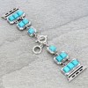 Silver and Turquoise Apple Watch Band Bracelet
