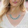 Turquoise and Silver Necklace with Teardrop Shaped Stones