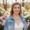 Turquoise and Antique Silver Concho Style Necklace and Earrings Set