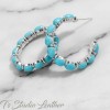 Turquoise and Silver Hoop Earrings - Rustic Country Wedding Jewelry