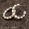 Turquoise and Silver Hoop Earrings - Rustic Country Wedding Jewelry