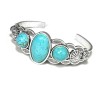 Turquoise Silver Hoop Earrings Western Style Cowgirl Jewelry