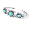 Turquoise Silver Hoop Earrings Western Style Cowgirl Jewelry